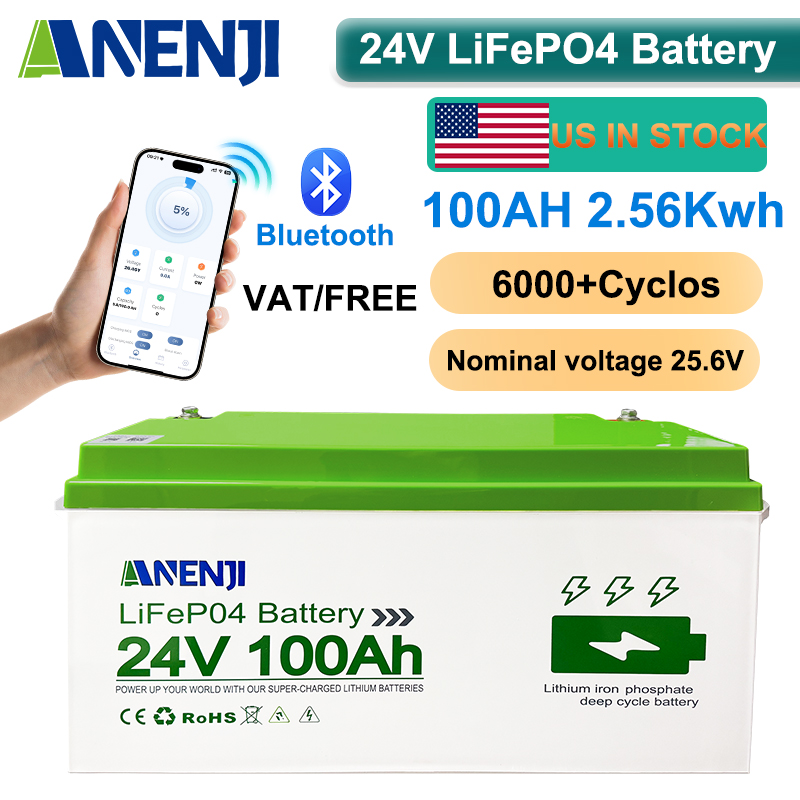 Lifepo4 Battery 24V 100Ah Trolling Motor - Batería de Litio LiFePO4 ANENJI 24V