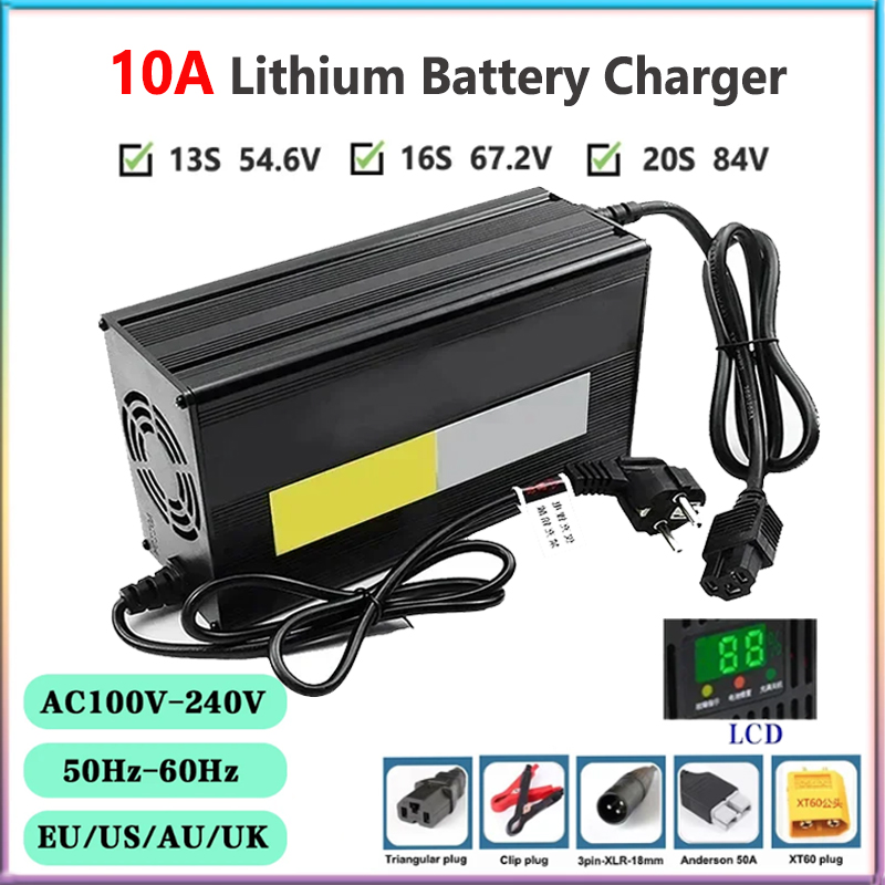 Lifepo4 Charger 48V 20A - Cargador de batería de litio 10A,