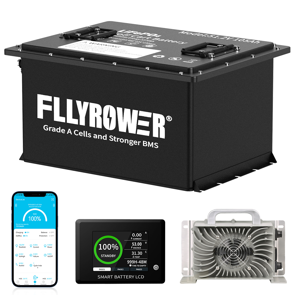 Lifepo4 Charger 48V 20A - Batería de Litio LiFePO4 FLLYROWER 48V