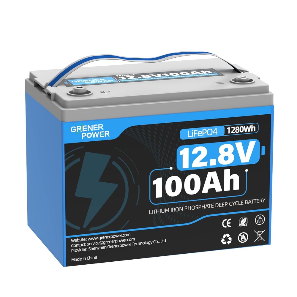 Lifepo4 Battery 12V 100Ah - Batería LiFePO4 de 12V 100Ah, 15000