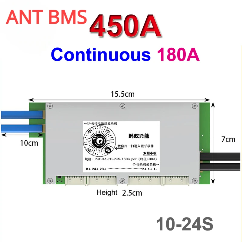 Smart Bms 16S 48V 200A Bluetooth - Placa de Protección y Equilibrio Inteligente