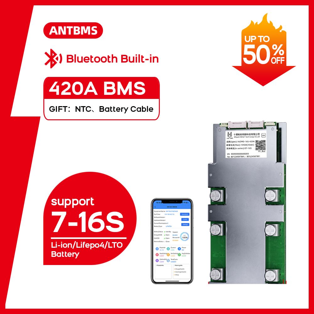 Smart Bms 16S 48V 200A Bluetooth - Sistema de gestión de baterías inteligente