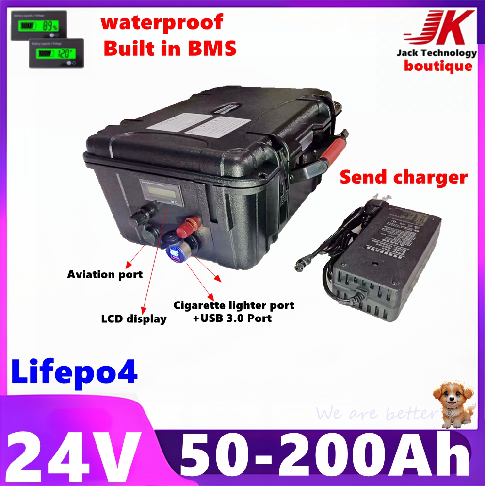 Lifepo4 Battery 24V 100Ah Trolling Motor - Batería de Litio Lifepo4 Impermeable de