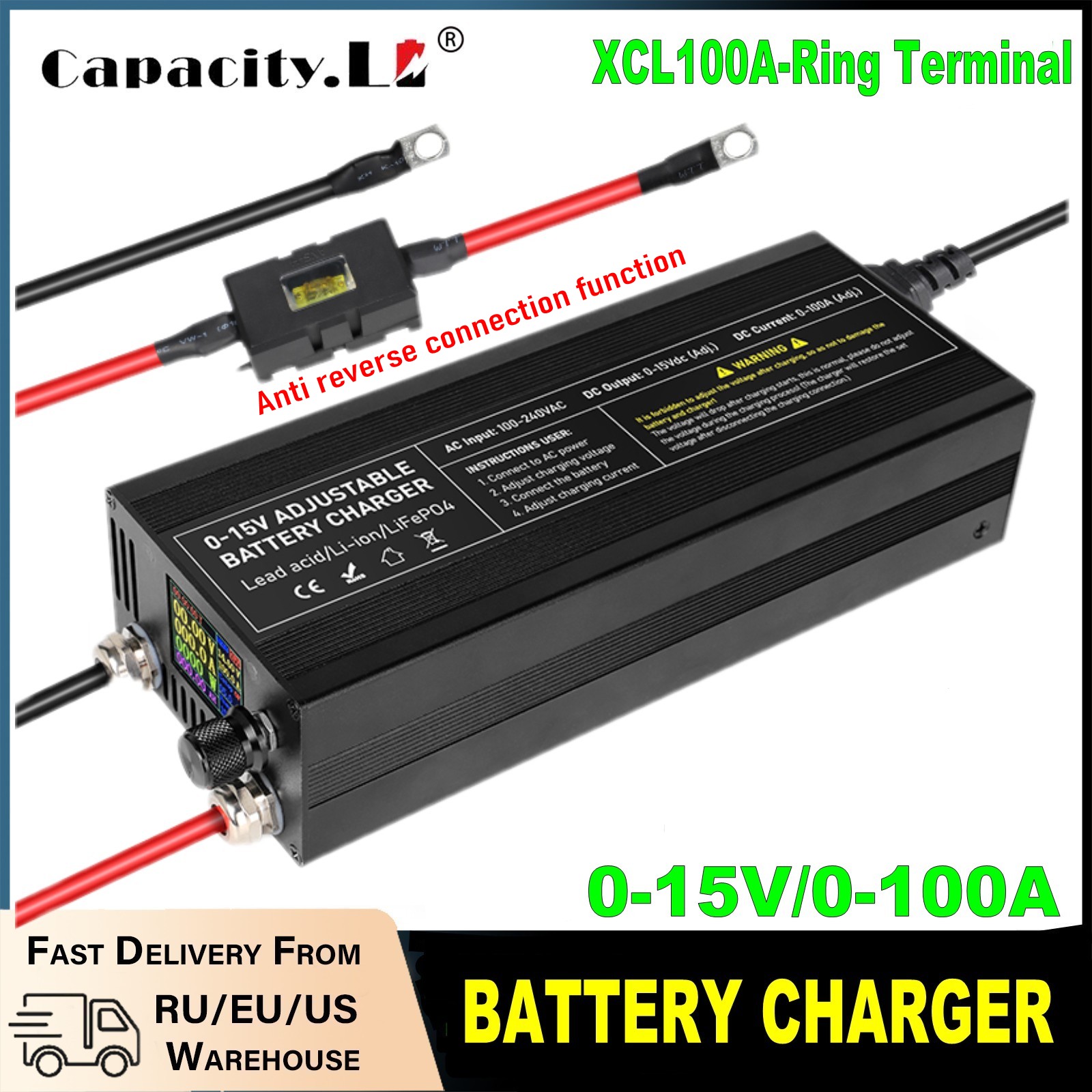 Cargador de Batería Ajustable  - Lifepo4 Charger 48V 20A reseña y precio