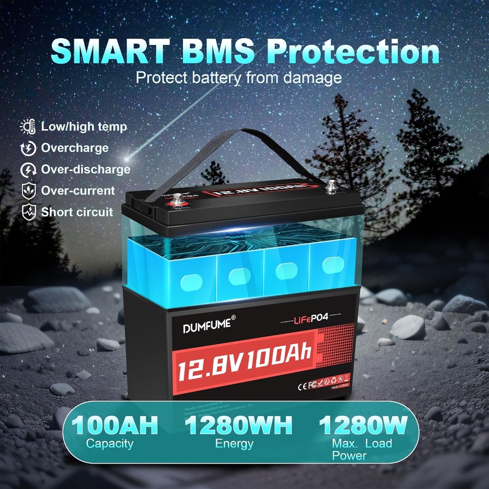 Batería LiFePO4 de 12V 100Ah G - Lifepo4 Battery 12V 100Ah reseña y precio