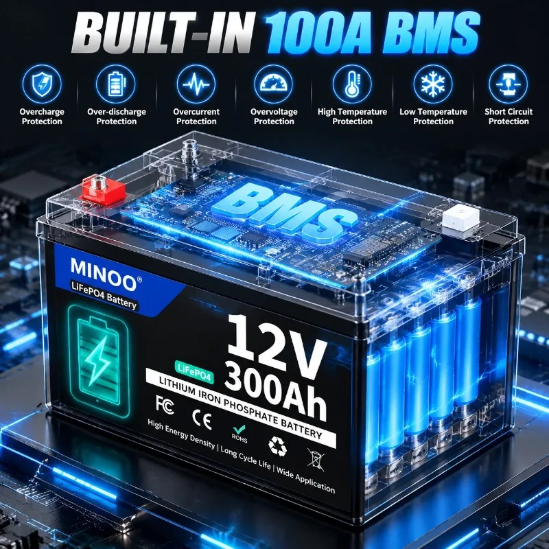 Batería solar LiFePO4 de 12V 3 - Lifepo4 12V 300Ah Deep Cycle reseña y precio