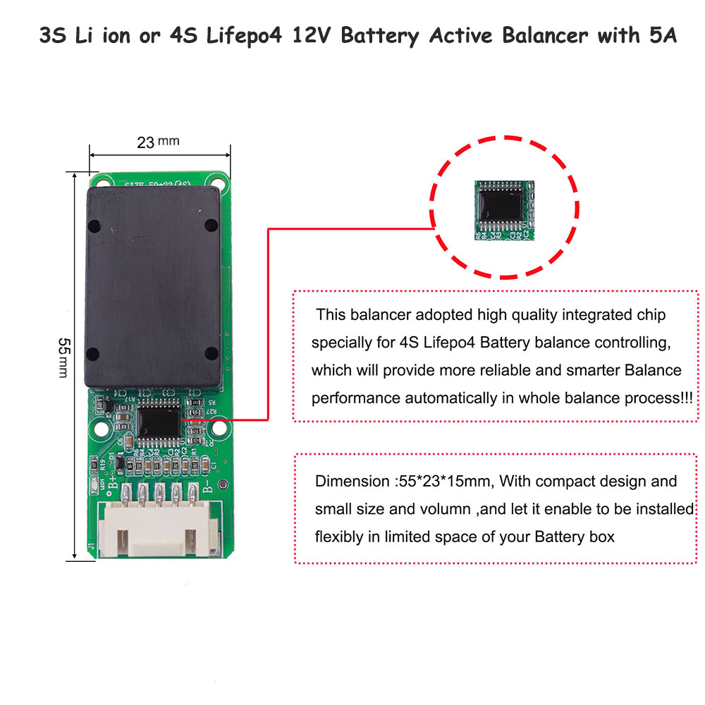 Balanceador de Baterías Activa - Battery Balancer 4S 12V Active Equalizer reseña y precio