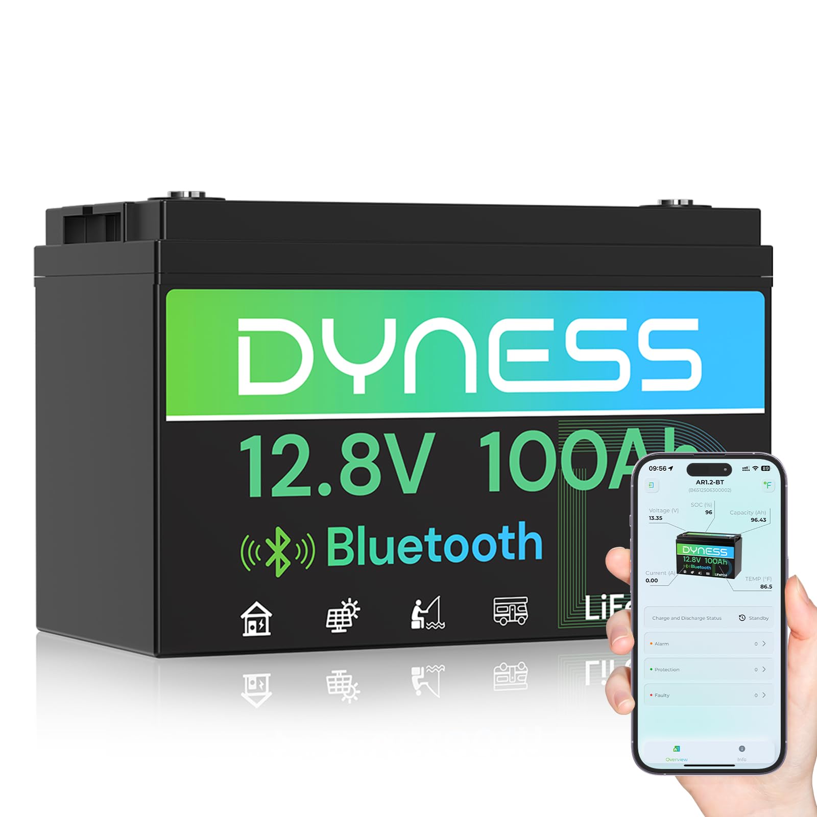 Batería LiFePO4 de 12V 100Ah c - 12V 100Ah Lifepo4 Bluetooth Bms reseña y precio