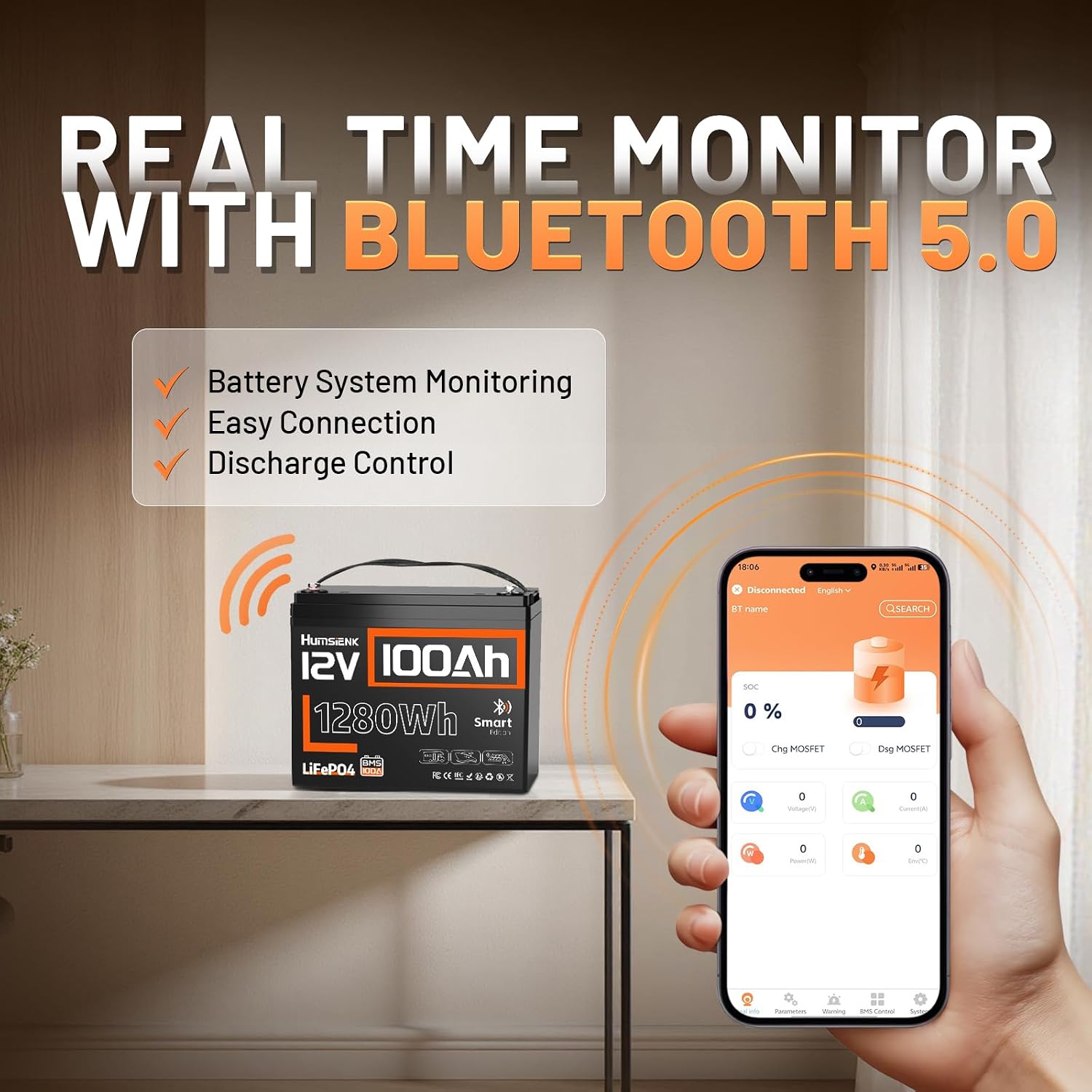 Batería de litio LiFePO4 de 12 - 12V 100Ah Lifepo4 Bluetooth Bms reseña y precio