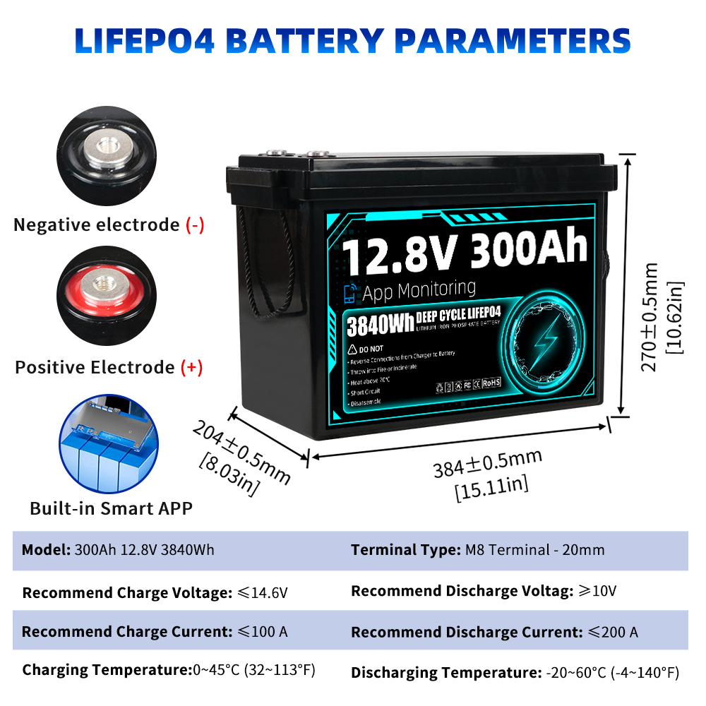 Batería LiFePO4 de 12V 300Ah d - Lifepo4 12V 300Ah Deep Cycle reseña y precio
